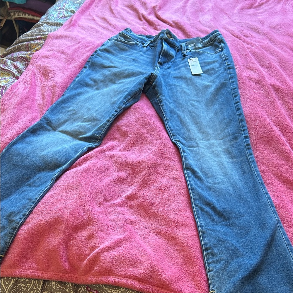 Express Women's Blue Skyscraper mid rise Jeans